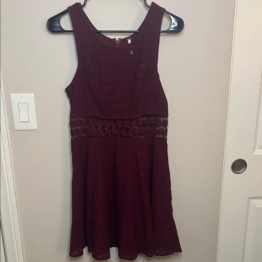 Free People Deep Red Lace Dress